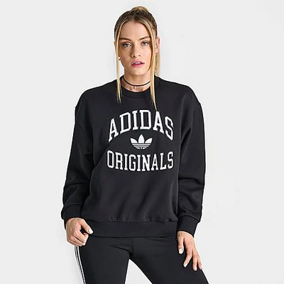 Shop Adidas Originals Adidas Women's Originals Collegiate Crewneck Sweatshirt In Black 