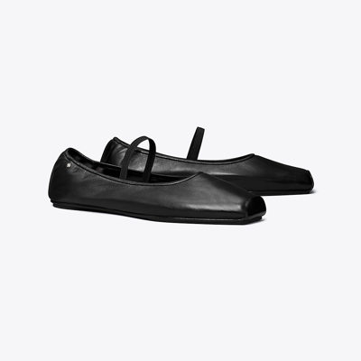 Tory Burch Runway Ballerina Shoes In Perfect Black/perfect Black