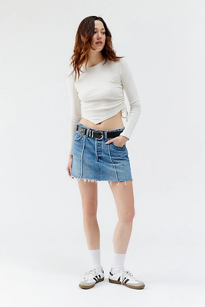 Shop Levi's Recrafted Icon Denim Mini Skirt In Tinted Denim, Women's At Urban Outfitters