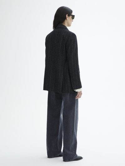 House Of Dagmar Pinstripe Blazer In Black White