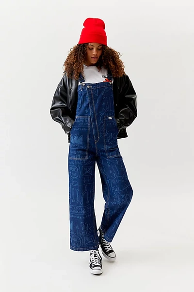 Shop Lee X Jean-michel Basquiat Denim Overall In Rinsed Denim, Women's At Urban Outfitters