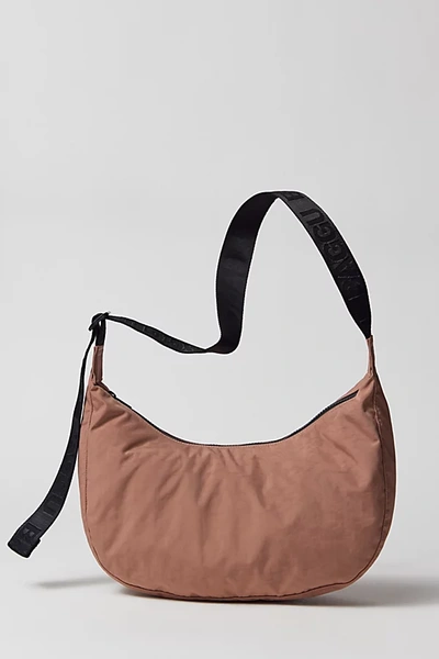 Shop Baggu Medium Nylon Crescent Bag In Cocoa At Urban Outfitters