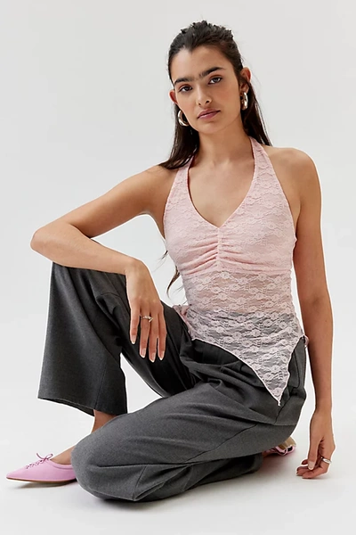 Shop Urban Renewal Remnants Witchy Hem Halter Top In Pink, Women's At Urban Outfitters
