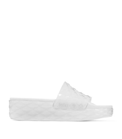 Shop Jimmy Choo Diamond Slides In White