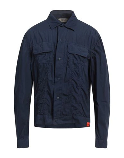 Shop Aspesi Man Jacket Navy Blue Size Xl Cotton