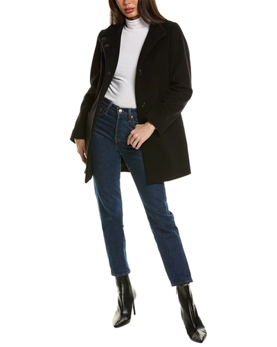 Shop Cinzia Rocca Icons Short Wool & Cashmere-blend Coat In Black
