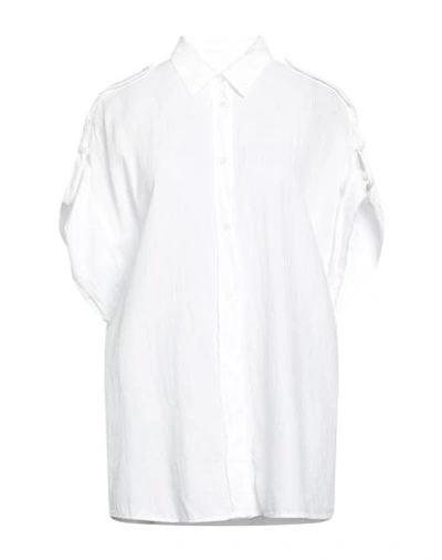 Shop Dondup Woman Shirt White Size 4 Cotton