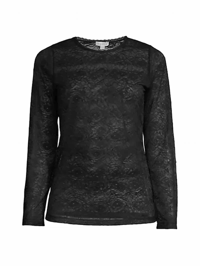 Shop Andine Rosario Stretch Lace Long Sleeve Tee In Black