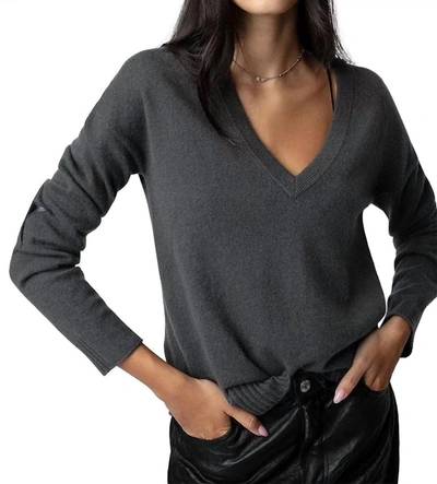 Shop Zadig & Voltaire Vivi Ws Patch Sweater In Ardoise In Multi