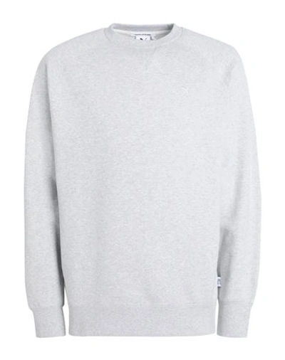 Shop Puma Mmq Crew Man Sweatshirt Light Grey Size Xl Cotton