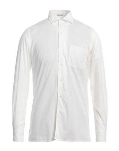 Shop Massimo Alba Man Shirt Ivory Size S Cotton In White