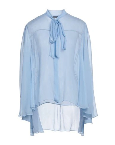 Shop Alberta Ferretti Woman Shirt Light Blue Size 4 Silk