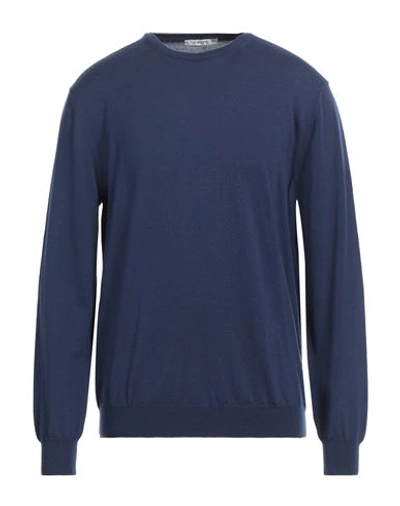Shop Kangra Man Sweater Navy Blue Size 48 Merino Wool
