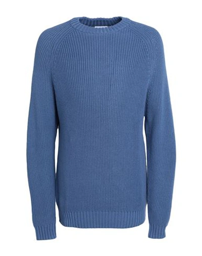 Topman Man Sweater Pastel Blue Size Xl Cotton, Acrylic In Blue
