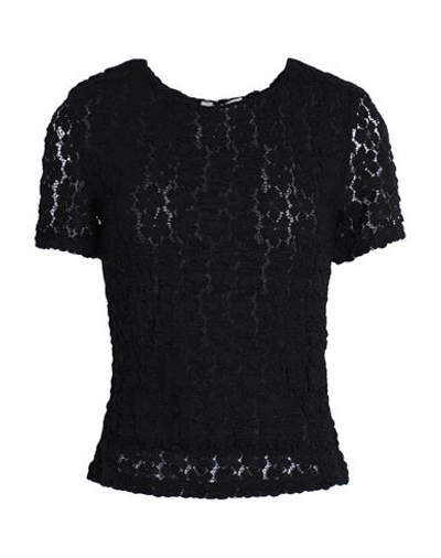 Shop Vero Moda Woman Top Black Size L Recycled Polyamide, Polyamide, Elastane