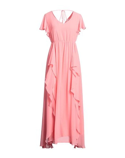 Shop Diana Gallesi Woman Maxi Dress Coral Size 6 Polyester In Red