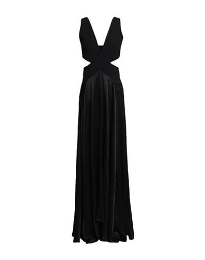 Shop Pinko Woman Maxi Dress Black Size 8 Viscose, Polyester