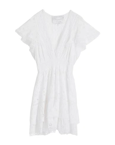 Shop Temptation Positano Woman Mini Dress White Size L Cotton