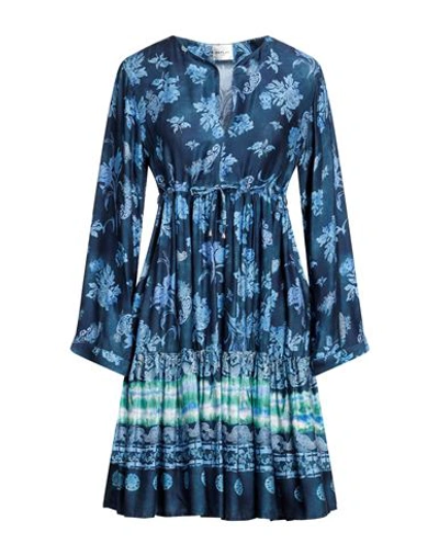 Shop Replay Woman Mini Dress Blue Size S Viscose