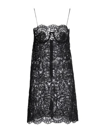 Shop Ermanno Scervino Woman Mini Dress Black Size 4 Polyester, Cotton, Polyamide, Silk, Viscose