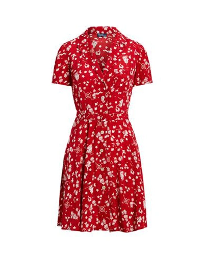 Shop Polo Ralph Lauren Nautical-motif Minidress Woman Mini Dress Red Size 4 Viscose