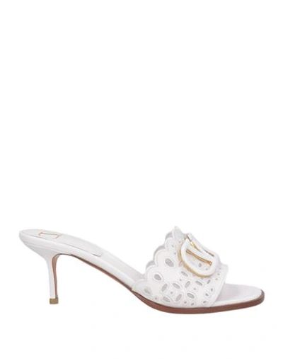 Shop Valentino Garavani Woman Sandals White Size 11.5 Soft Leather