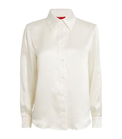 Shop Max & Co . Silk-satin Shirt In White