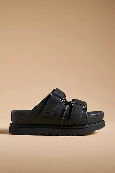 Shop Ugg Goldenstar Hi Slide Sandals In Black