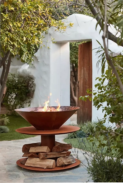 Shop Terrain Pedestal Bowl Fire Pit + Log Holder