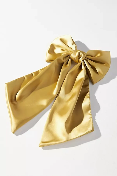 Shop By Anthropologie Satin Bow Hair Barrette In Gold