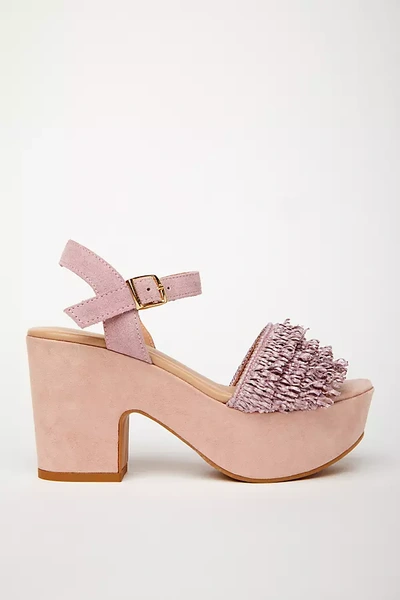 Shop Cordani Liona Raffia Heels In Pink