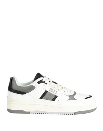 Shop Polo Ralph Lauren Man Sneakers White Size 9 Leather, Textile Fibers