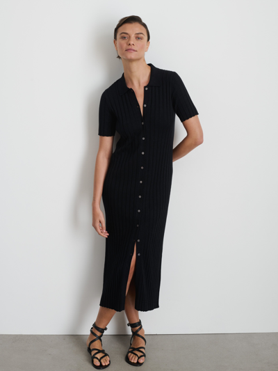 Shop Alex Mill Alice Ribbed Sweater Dress In Black