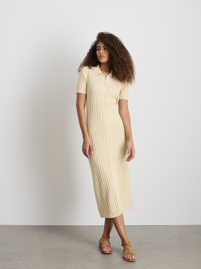 Shop Alex Mill Alice Ribbed Sweater Dress In Ivory