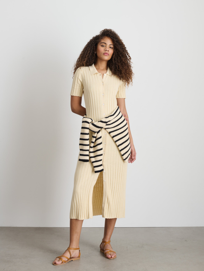 Shop Alex Mill Alice Ribbed Sweater Dress In Ivory