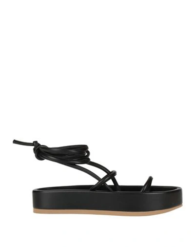 Shop Ilio Smeraldo Woman Sandals Black Size 7 Leather