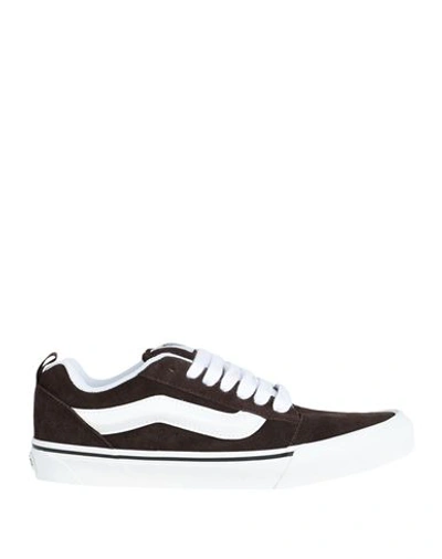 Shop Vans Knu Skool Man Sneakers Cocoa Size 9 Leather In Brown