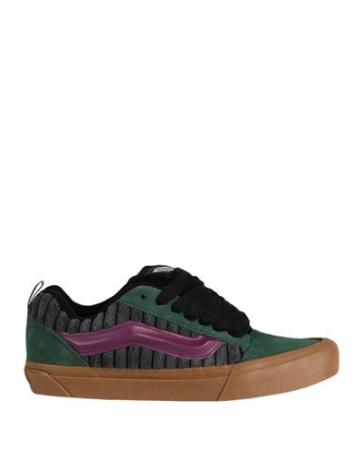 Vans Knu Skool Woman Sneakers Dark Green Size 8 Leather, Textile Fibers In Green