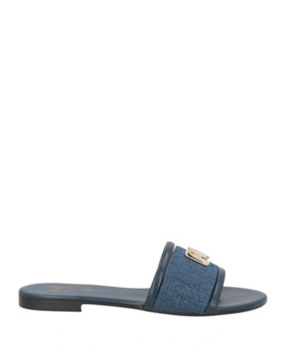 Shop Marella Woman Sandals Blue Size 8 Textile Fibers