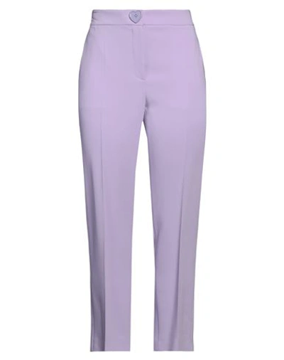 Moschino Woman Pants Lilac Size 12 Viscose, Elastane In Purple