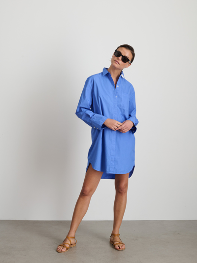 Shop Alex Mill Belle Shirt Dress In Poplin In French Blue