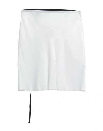 Ann Demeulemeester Woman Mini Skirt White Size 10 Viscose, Cupro In White