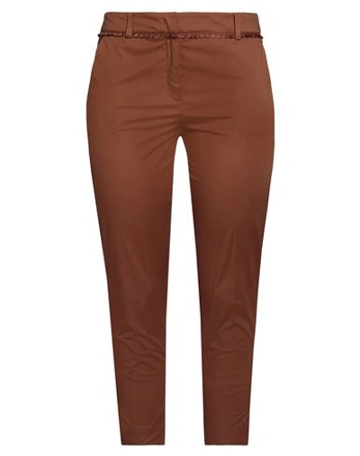 Shop Marella Sport Woman Pants Brown Size 10 Cotton, Elastane