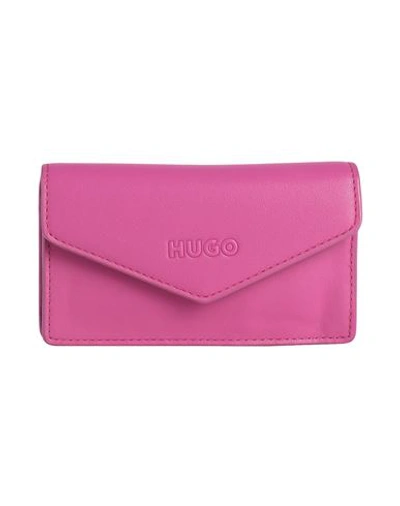 Shop Hugo Woman Document Holder Fuchsia Size - Recycled Polyester, Recycled Polyurethane, Polyurethane In Pink