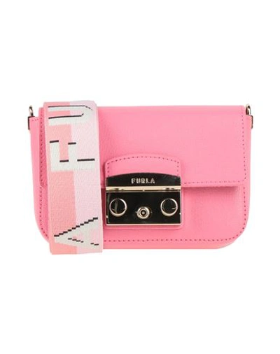Shop Furla Woman Cross-body Bag Pink Size - Leather, Textile Fibers