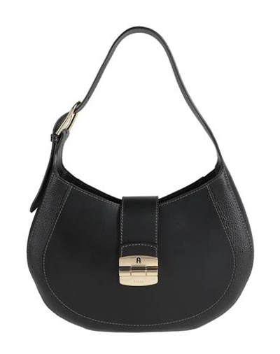 Shop Furla Club 2 M Hobo Woman Handbag Black Size - Leather