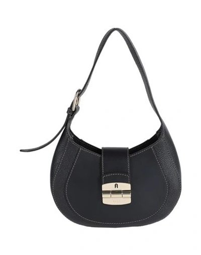 Shop Furla Club 2 S Hobo Woman Handbag Black Size - Calfskin