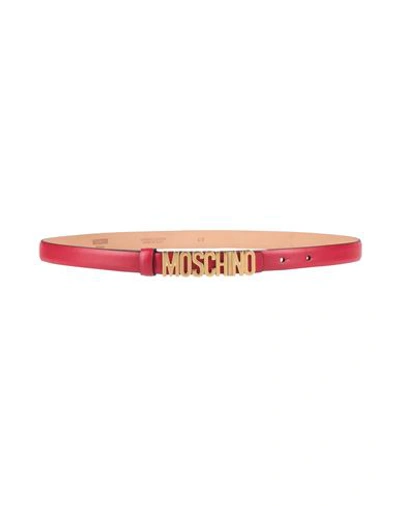 Shop Moschino Woman Belt Red Size 6 Soft Leather