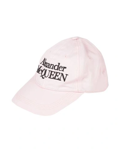 Shop Alexander Mcqueen Man Hat Light Pink Size 7 ⅛ Cotton, Polyester