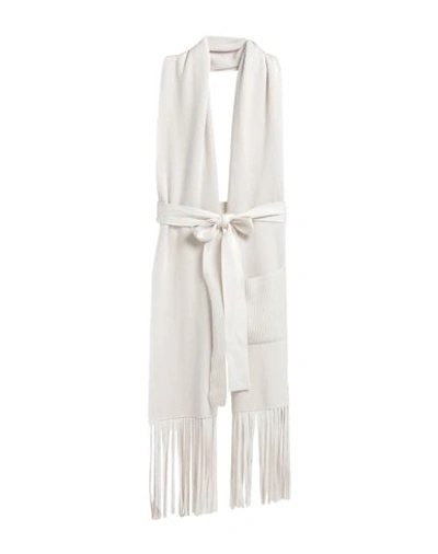 Shop Sminfinity Woman Scarf Ivory Size - Cotton, Cashmere In White